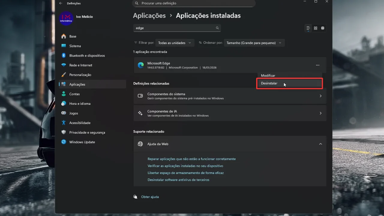 desinstalar microsoft edge