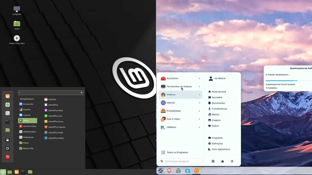 linux mint e zorin os