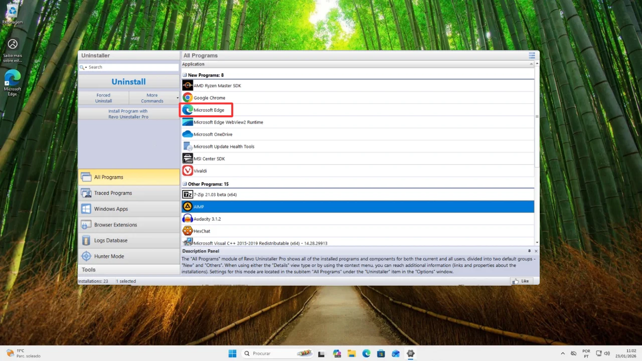 revo uninstaller microsoft edge